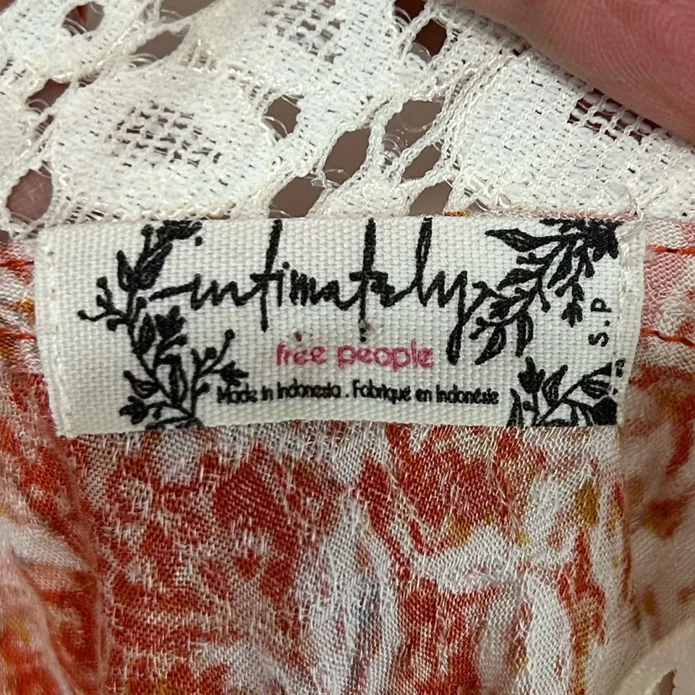 Free People Intimately Free Floral Morning Sun Lace-Trim Slip Mini Dress Size S - Picture 6 of 13